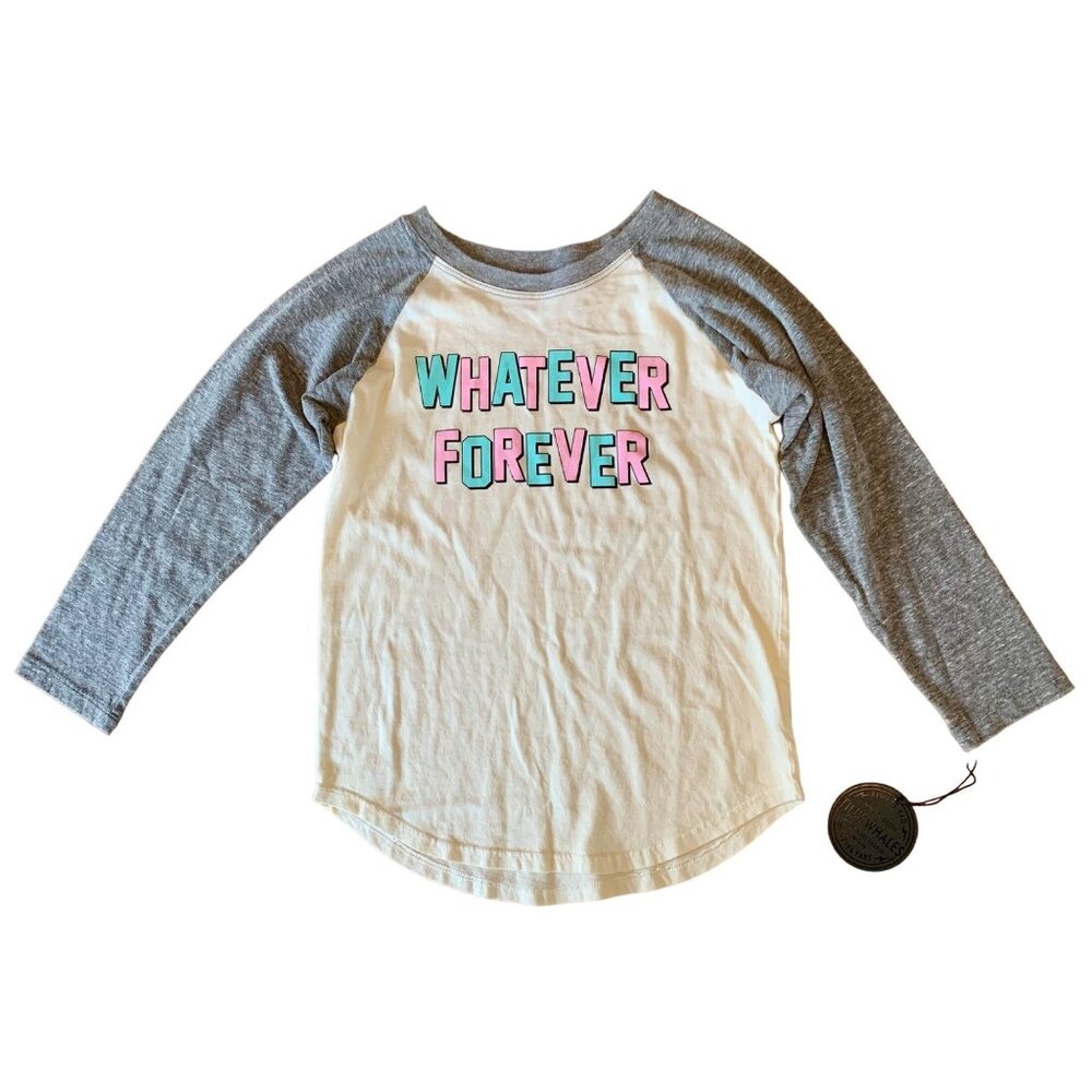 TINY WHALES Graphic T-Shirt Girls 6 NEW Raglan Top Tee Whatever Forever NWT Girl